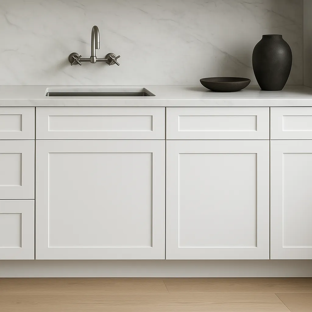 Plywell Ready to Assemble Shaker Base Cabinet with 1 Door and 1 Drawer in White, photo 2 of 4