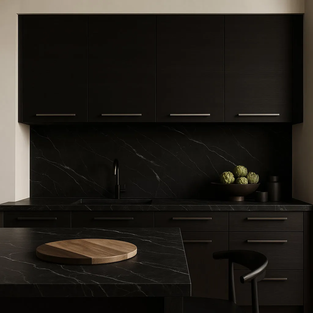 Amucolo Black Wood Wall Kitchen Cabinet with Shelves and 4-Doors, 47.2 in. W x 13.1 in. D x 23.6 in. H, photo 3 of 4