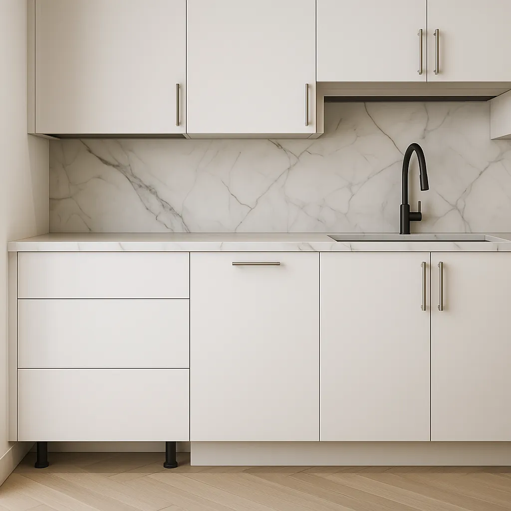 Cambridge Radiance White Gloss Slab Drawer Base Kitchen Cabinet, photo 2 of 4