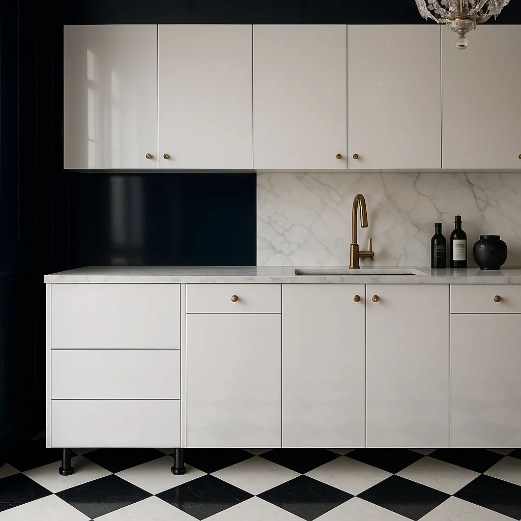 Cambridge Radiance White Gloss Slab Drawer Base Kitchen Cabinet, photo 3 of 4