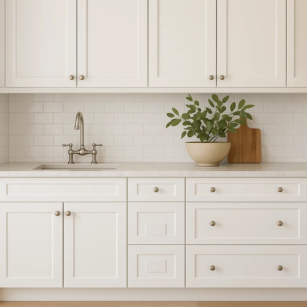 HOMEIBRO Shaker White Plywood Kitchen Cabinet with 3 Drawers - 12" W x 24" D x 34.5" H, photo 4 of 4