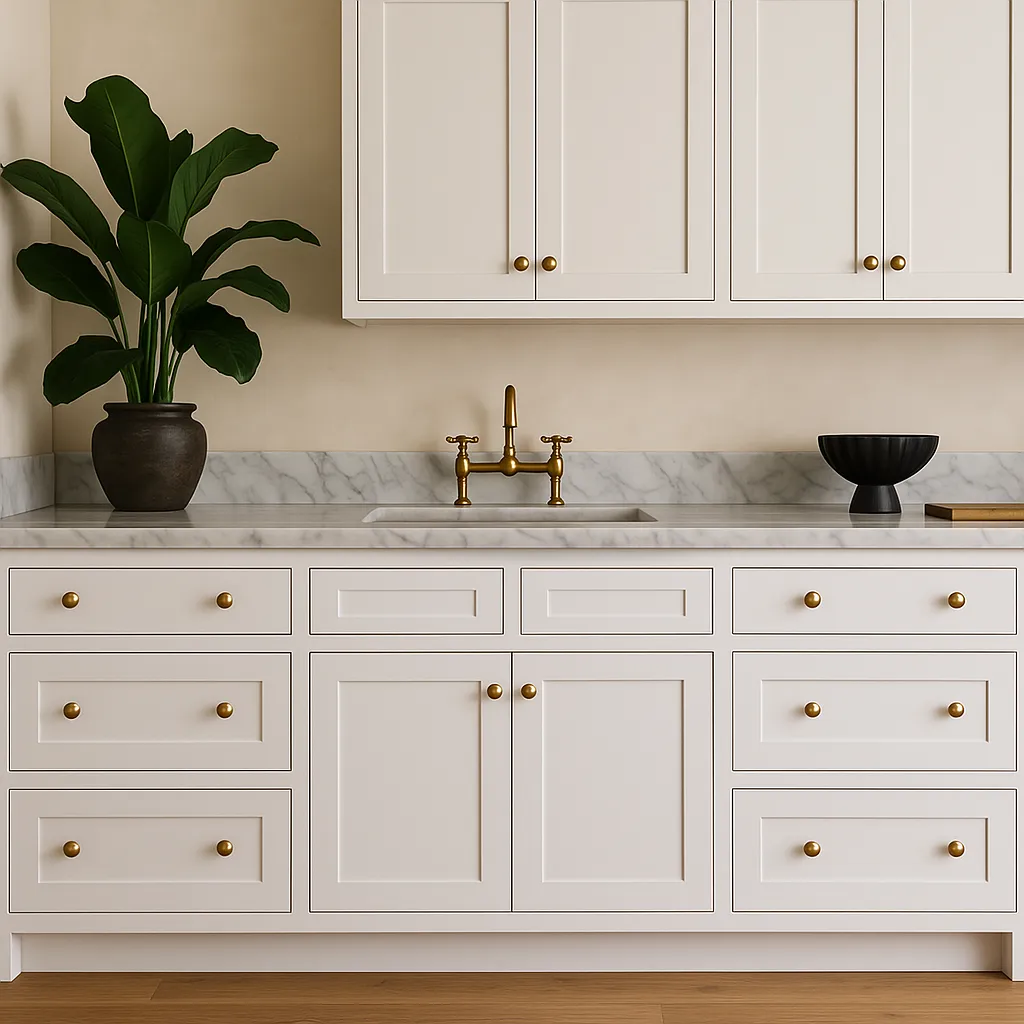 HOMEIBRO White Plywood Shaker Base Kitchen Cabinet with 2-Door and 2-Drawer (30 in. W x 24 in. D x 34.5 in. H), photo 4 of 4