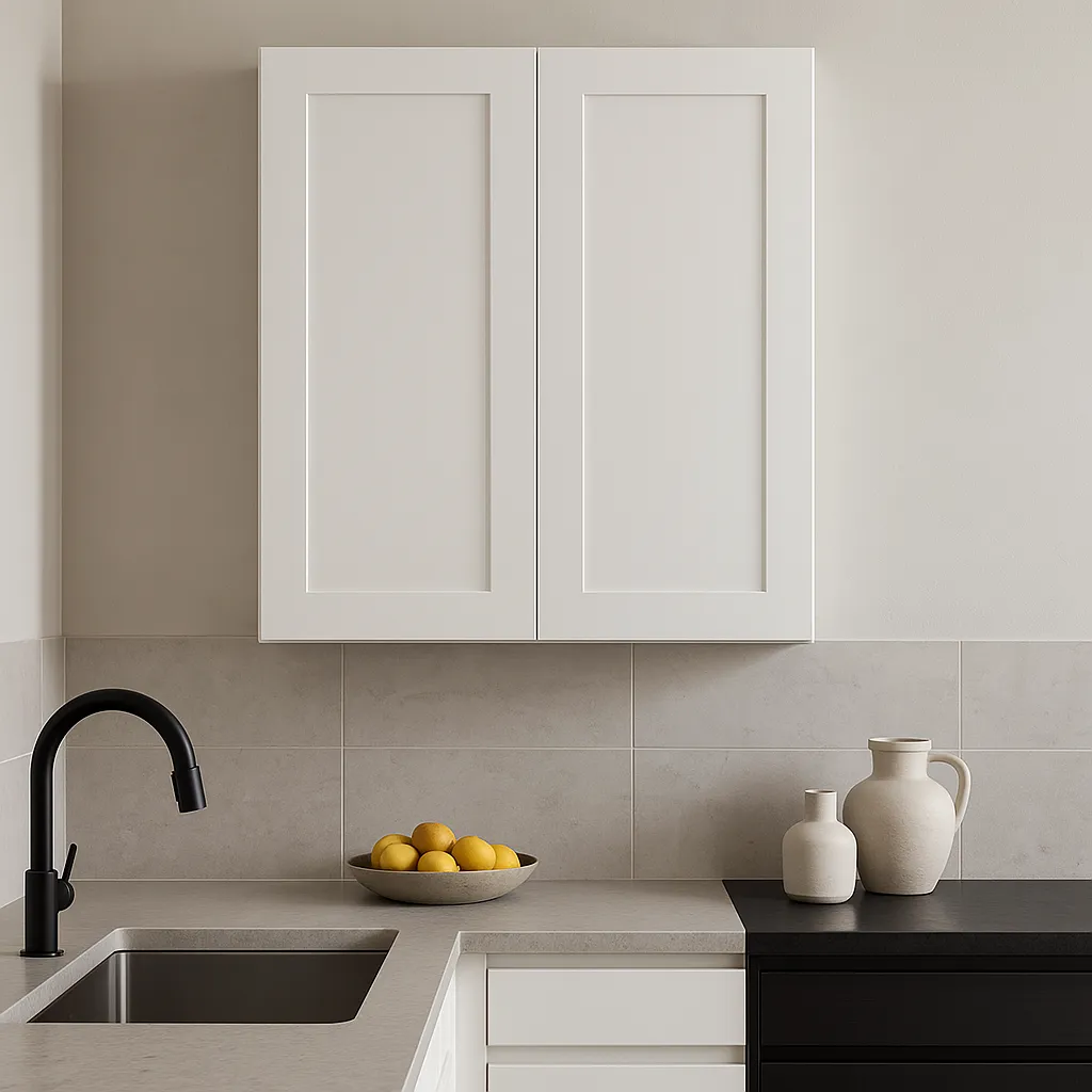 Plywell Shaker Double Door Wall Cabinet, Ready to Assemble, White, 36x30x12 in., photo 2 of 4