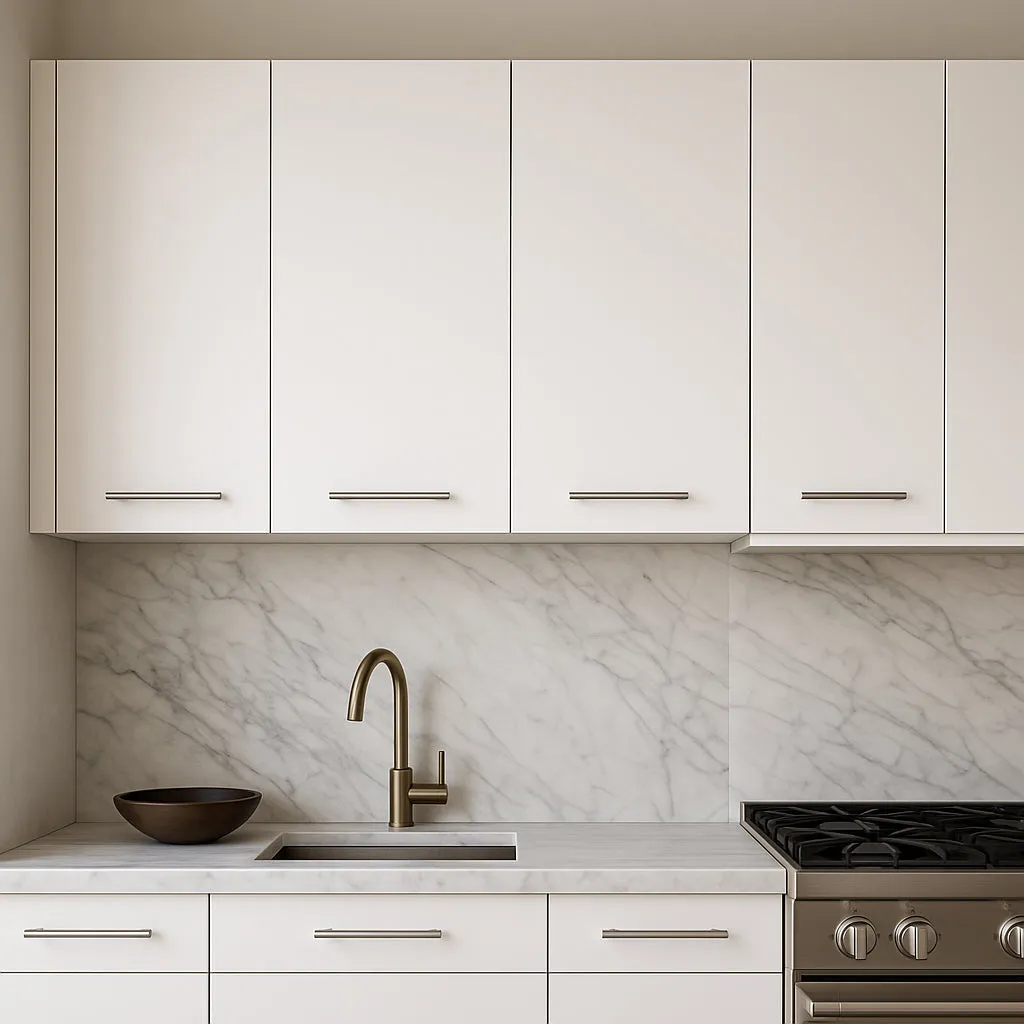 Amucolo White Wall Kitchen Cabinet with Shelves and Four Doors - 47.2 in. W x 13.1 in. D x 23.6 in. H, photo 3 of 4