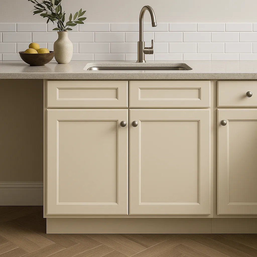 HOMEIBRO Newport Antique White Shaker Style Base Kitchen Cabinet - 33 in. W x 24 in. D x 34.5 in. H, photo 3 of 4