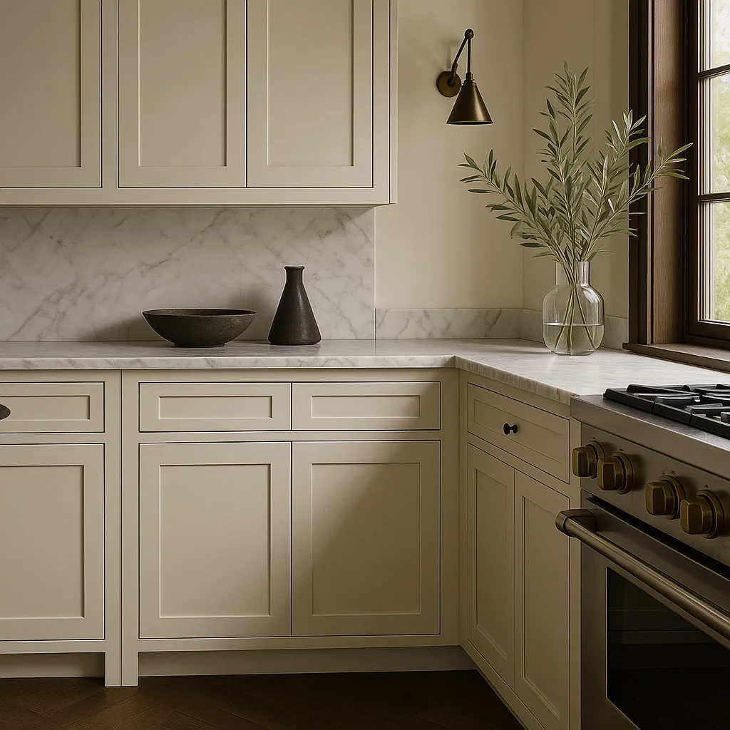 HOMEIBRO Newport Antique White Shaker Style Base Kitchen Cabinet - 33 in. W x 24 in. D x 34.5 in. H, photo 2 of 4