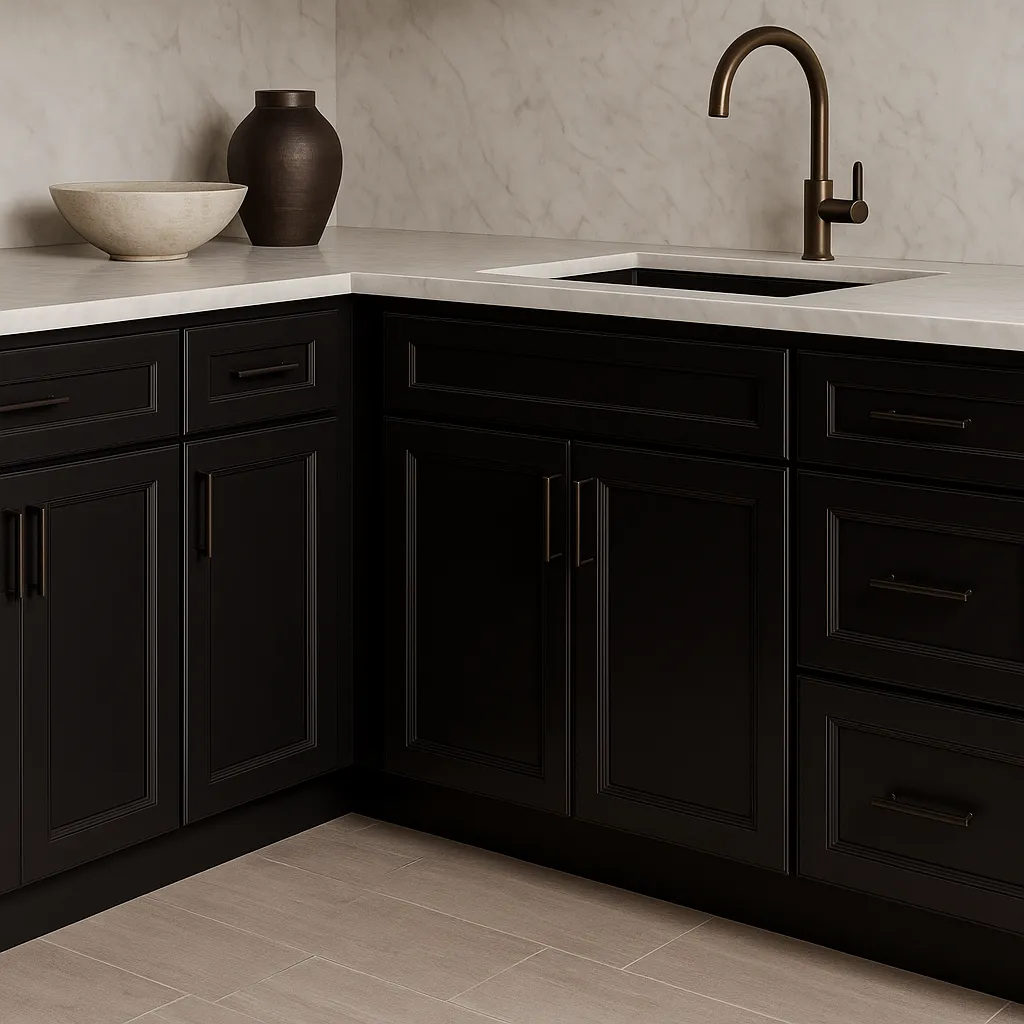LIFEART CABINETRY Newport Ready to Assemble Base Cabinet with 1-Door and 1-Drawer in Dark Espresso, photo 2 of 4
