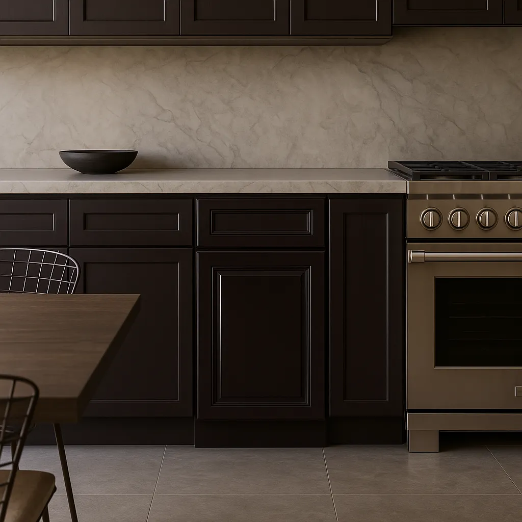 LIFEART CABINETRY Newport Ready to Assemble Base Cabinet with 1-Door and 1-Drawer in Dark Espresso, photo 4 of 4
