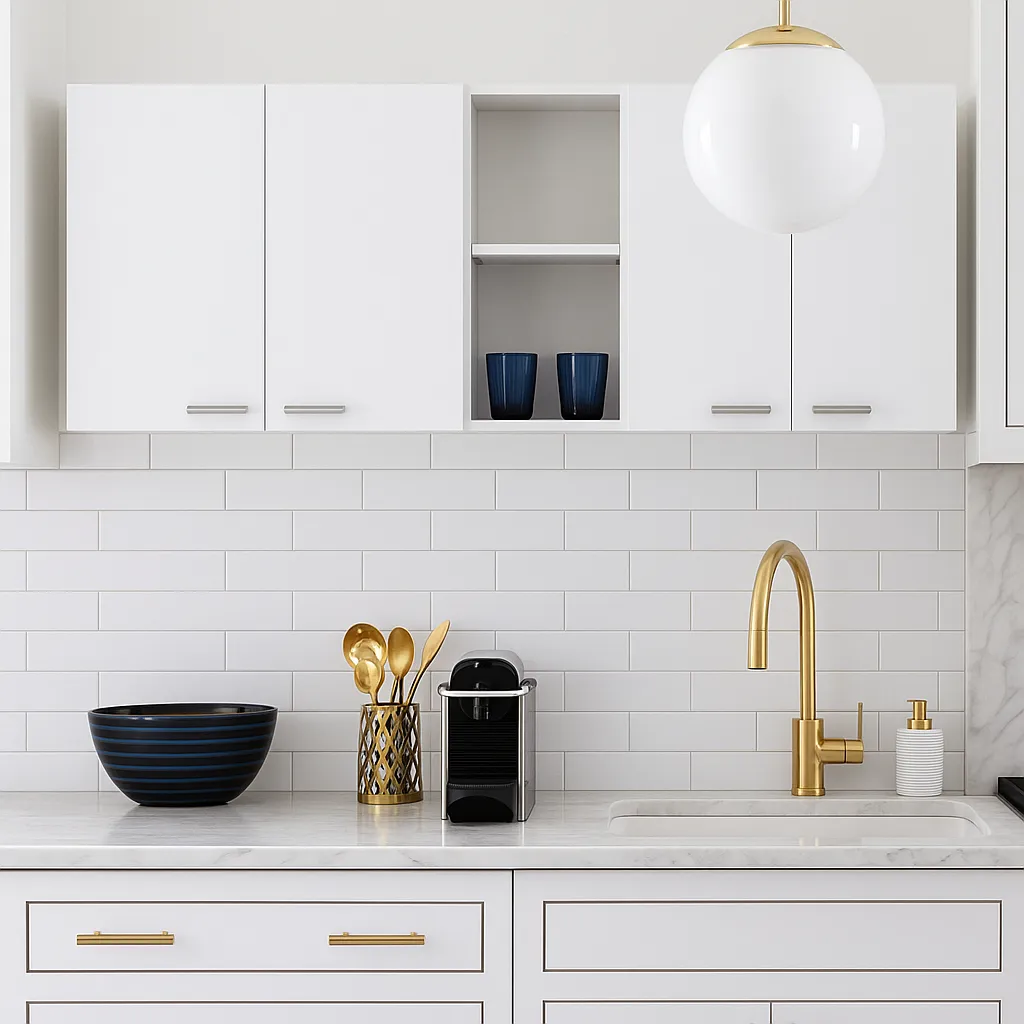 Zeus & Ruta White Plywood Wall Kitchen Cabinet with 2-Shelves and Double Door, photo 4 of 4