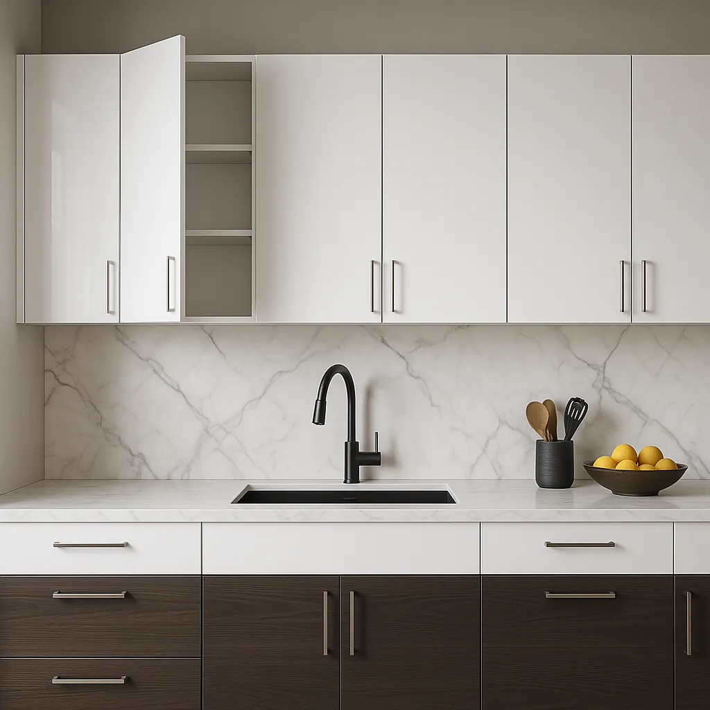 Cambridge Radiance Ready-to-Assemble Slab Wall Kitchen Cabinet in White Gloss, photo 3 of 4