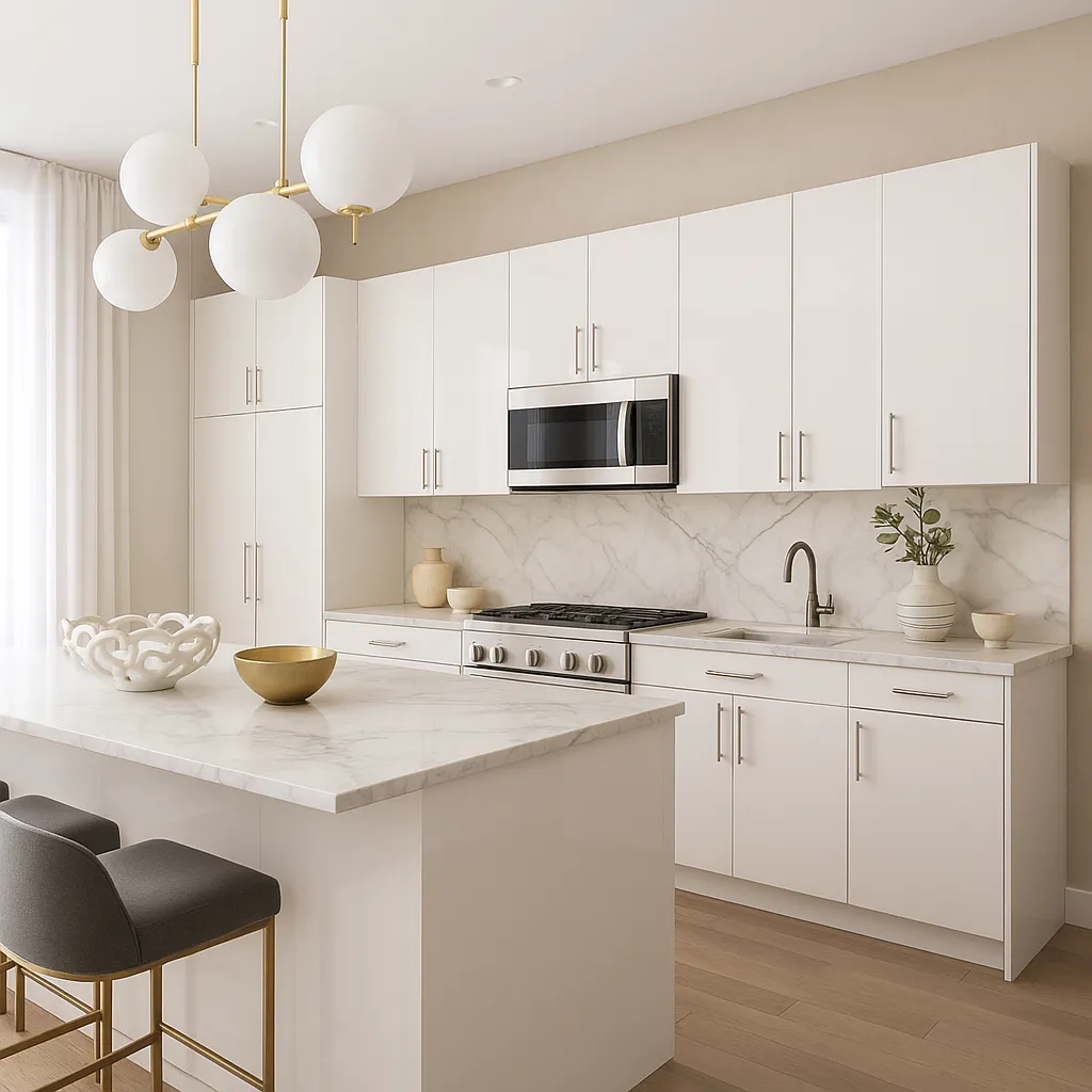 Cambridge Radiance Ready-to-Assemble Slab Wall Kitchen Cabinet in White Gloss, photo 4 of 4