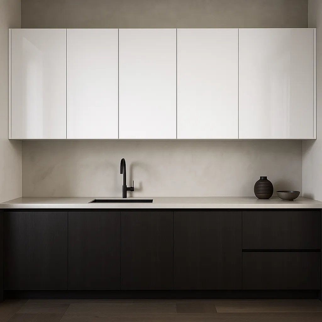 Cambridge Radiance White Gloss Slab Wall Kitchen Cabinet, 18x12x36 in., photo 4 of 4