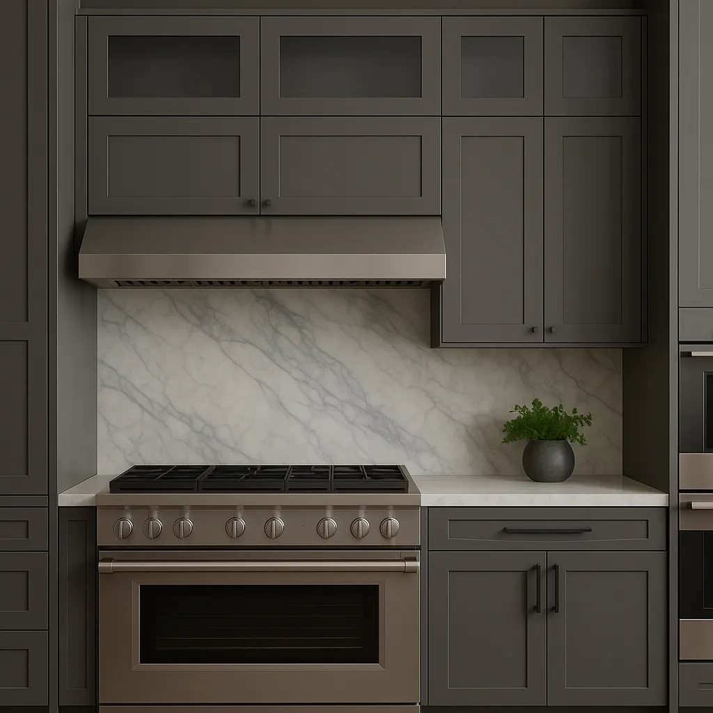 HOMEIBRO Shaker Grey Wall Glass Kitchen Cabinet - 33-in W x 12-in D x 12-in H, photo 2 of 4