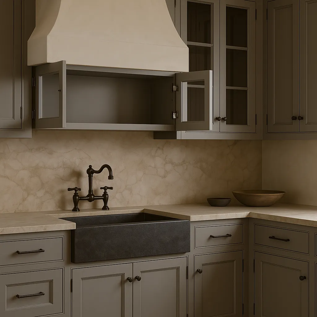 HOMEIBRO Shaker Grey Wall Glass Kitchen Cabinet - 33-in W x 12-in D x 12-in H, photo 4 of 4