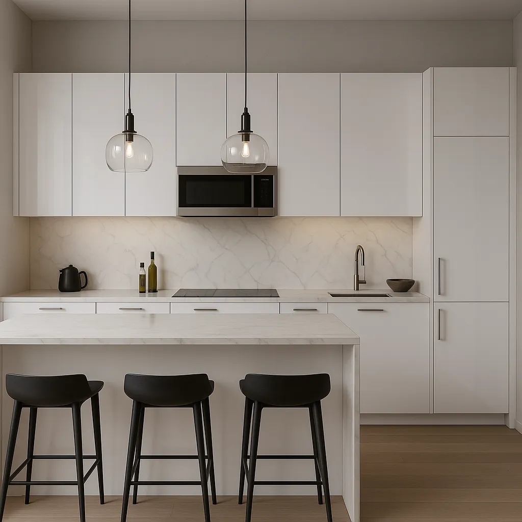 Cambridge Radiance Slab Wall Kitchen Cabinet in White Gloss - 18x12x30, photo 2 of 4