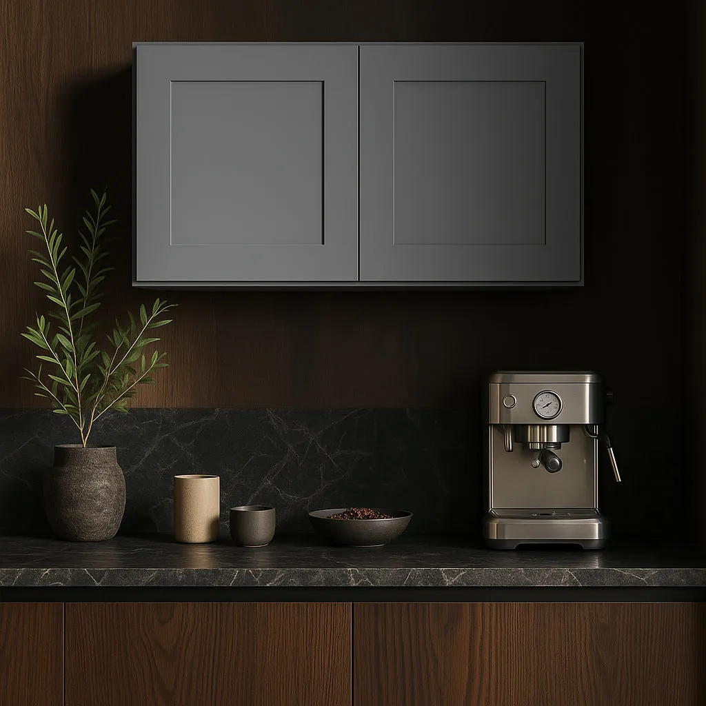 HOMEIBRO Shaker Grey Plywood Wall Cabinet, 30-in W x 12-in D x 18-in H, photo 2 of 4