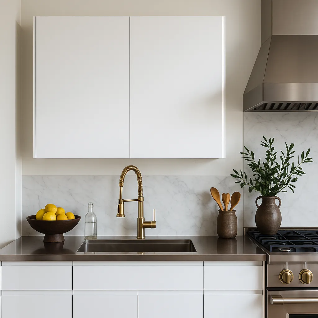 Cambridge Radiance Ready to Assemble Slab Wall Kitchen Cabinet in White Gloss, photo 4 of 4