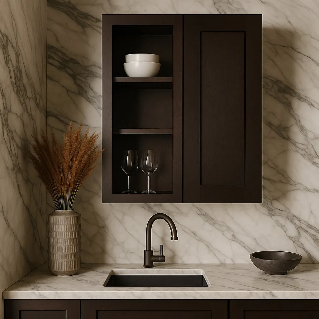 Design House Brookings Shaker Blind Wall Kitchen Cabinet in Espresso, photo 3 of 4