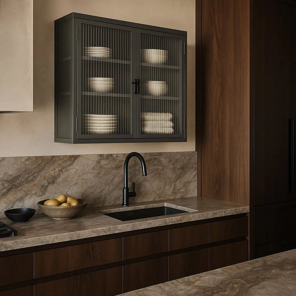Unbranded Grey Metal Wall Kitchen Cabinet with Detachable Shelves, 27.6 in. W x 9.1 in. D x 23.6 in. H, photo 2 of 4