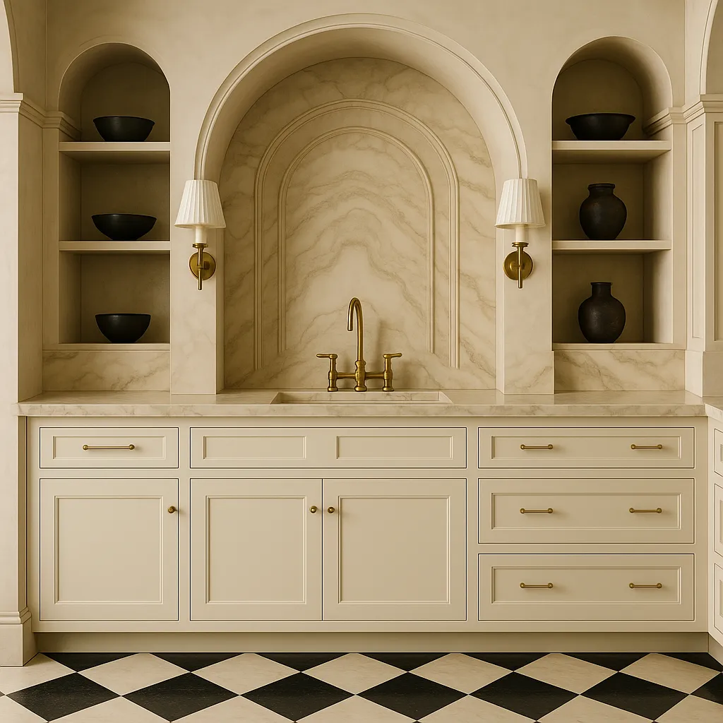 HOMEIBRO Newport Sink Base Cabinet, Antique White, 30 in. W x 24 in. D x 34.5 in. H, photo 3 of 4