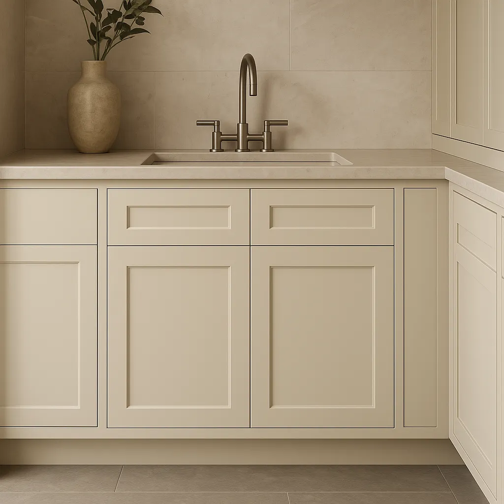 HOMEIBRO Newport Sink Base Cabinet, Antique White, 30 in. W x 24 in. D x 34.5 in. H, photo 4 of 4