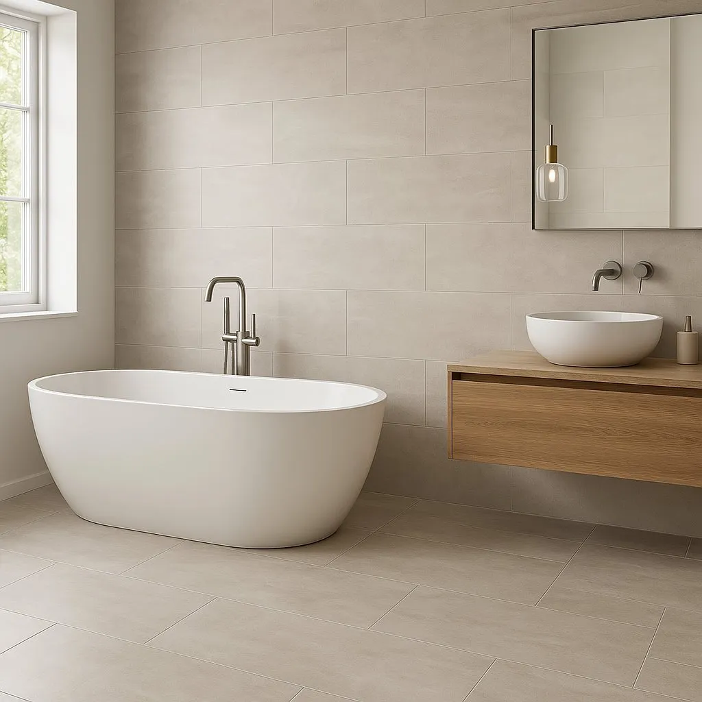 Montalcino Acadia Gray Matte Porcelain Tile - 24 x 48 Inches, Durable Stone Look, Waterproof Design, photo 2 of 4