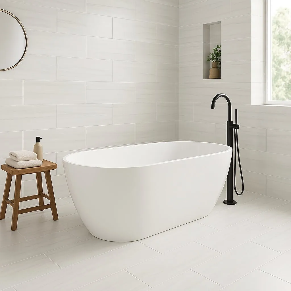 San Giorgio San Sonora Polished Porcelain Tile - 12 x 24, White, Waterproof, Frost Resistant, photo 2 of 4