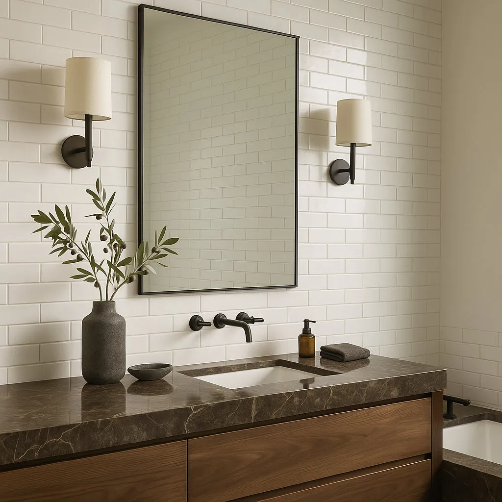 Canvas Glossy White Porcelain Tile - 2 x 6, photo 2 of 4