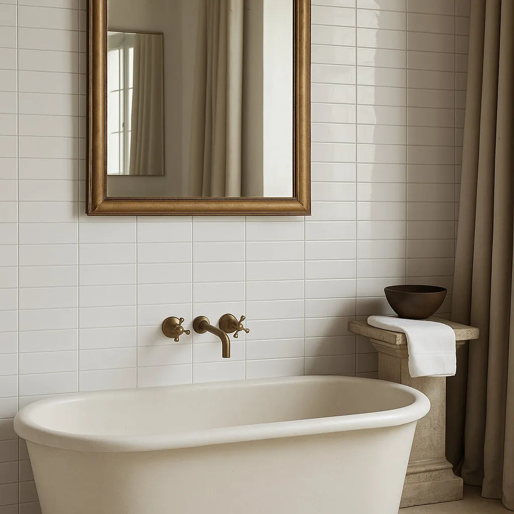 Canvas Glossy White Porcelain Tile - 2 x 6, photo 4 of 4