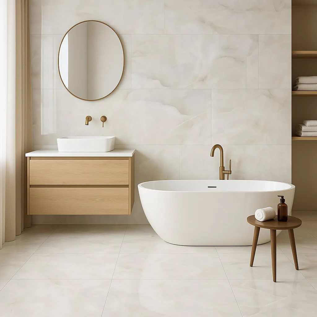 Pianetto Alessia Bianca Polished Porcelain Tile 24 x 48, photo 4 of 4