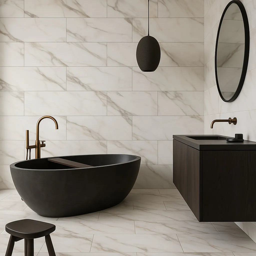 Pianetto Alaria Polished Porcelain Tile - 15 x 30, Marble Look, photo 2 of 4
