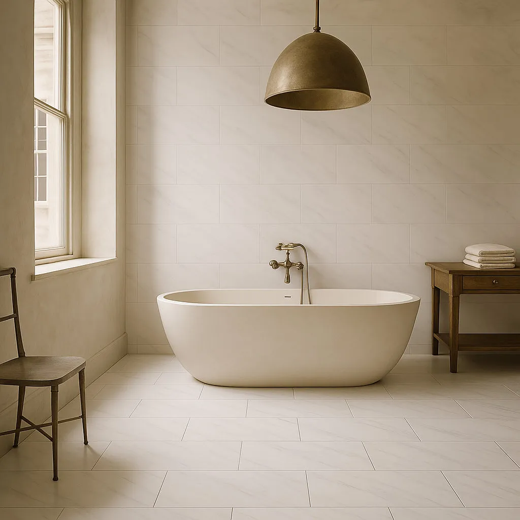 Pianetto Tauleto Bianco Polished Porcelain Tile - 12 x 24, photo 3 of 4