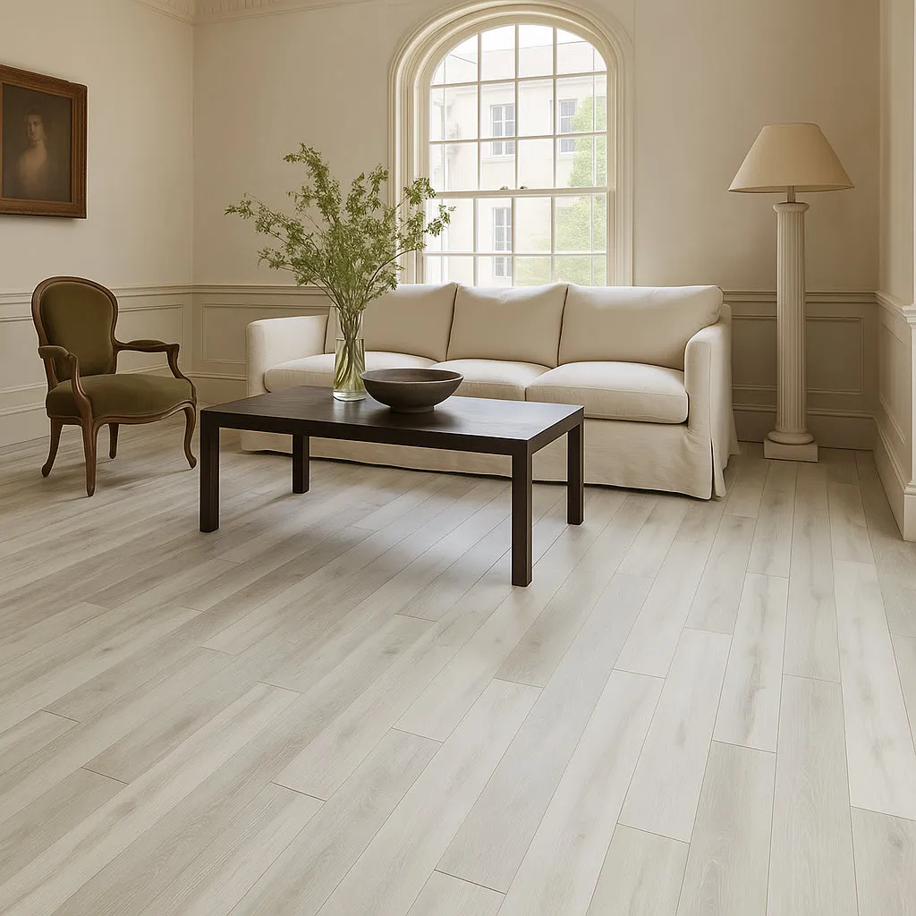 CALI Vinyl Pro White Aspen Waterproof Luxury Vinyl Plank Flooring Sample, photo 4 of 6