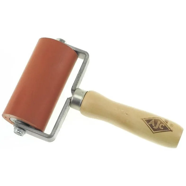 AJC Tools & Equipment AJC Tools 4" Silicone Seam Roller with Wood Handle, Rubber Roller for Roofing Seams, photo 2 of 2