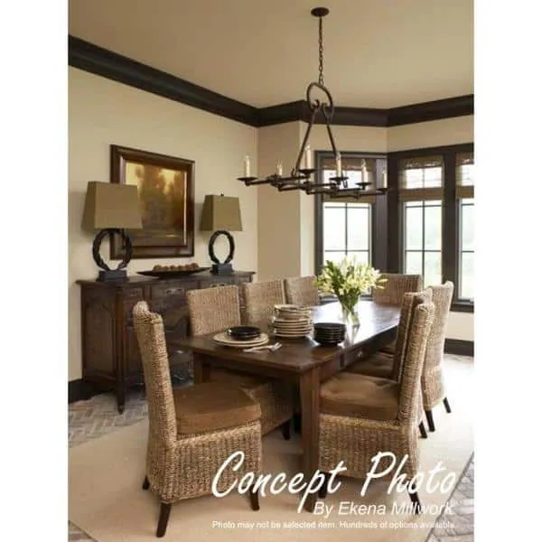 Ekena Millwork 4-7/8 in. x 94-1/2 in. x 4-3/4 in. Unfinished Wood Alder Andrea Rope Carved Crown Moulding, photo 6 of 9