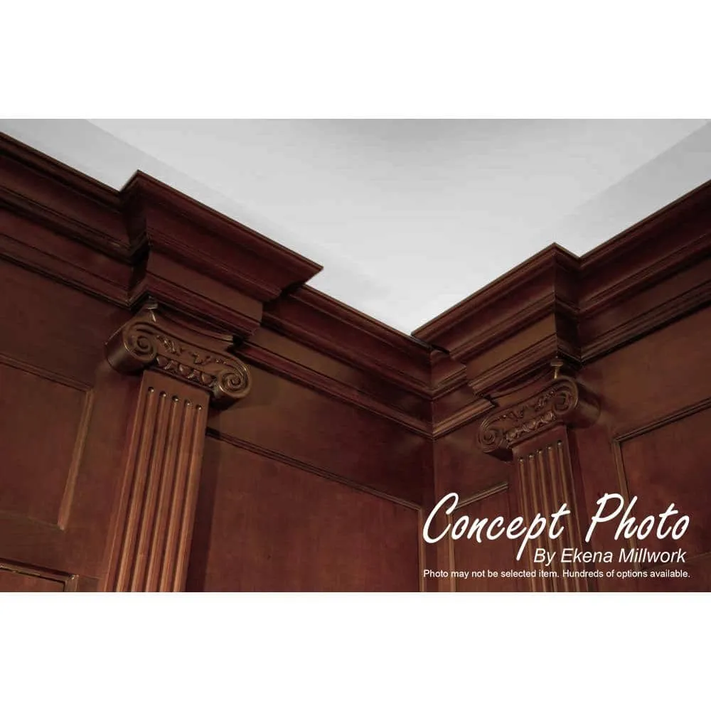 Ekena Millwork 4-7/8 in. x 94-1/2 in. x 4-3/4 in. Unfinished Wood Alder Andrea Rope Carved Crown Moulding, photo 5 of 9