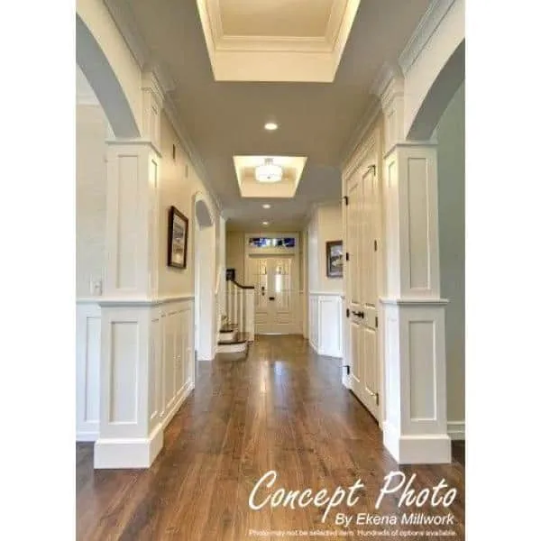 Ekena Millwork 4-3/4 in. x 94-1/2 in. x 4-7/8 in. Unfinished Wood Alder Lanarkshire Carved Crown Moulding, photo 8 of 9