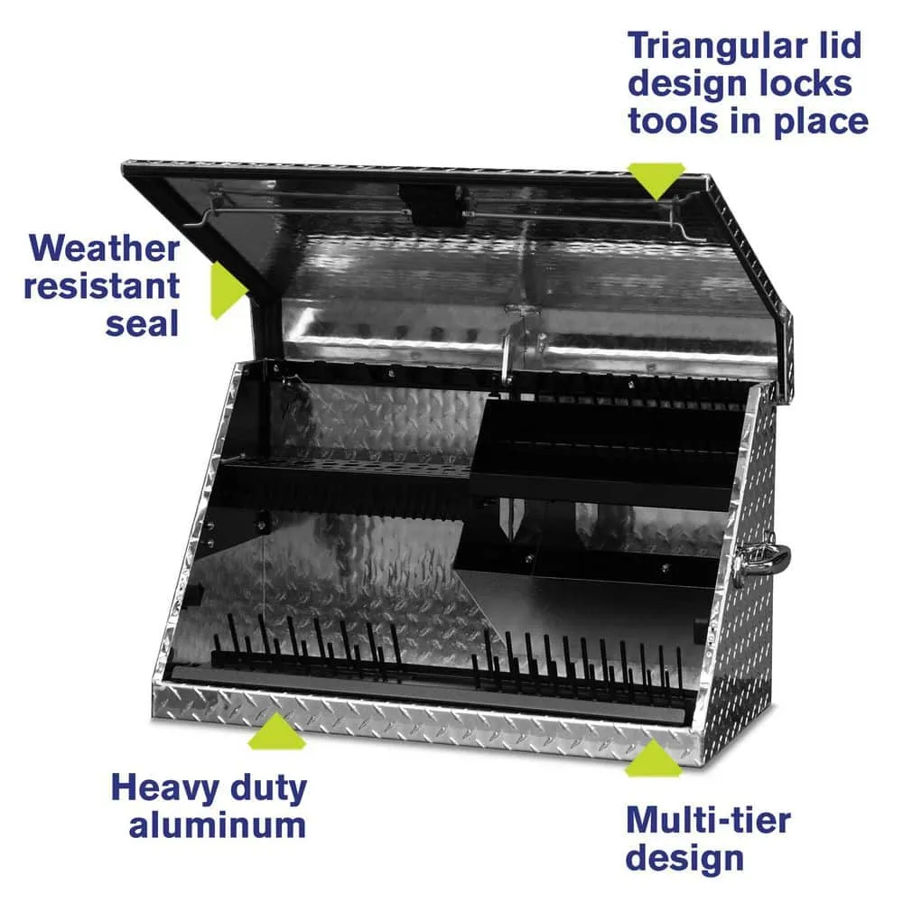 Montezuma 31 in. W x 16 in. D Portable Triangle Top Tool Chest for Sockets, Wrenches and Screwdrivers in Aluminum, photo 3 of 14