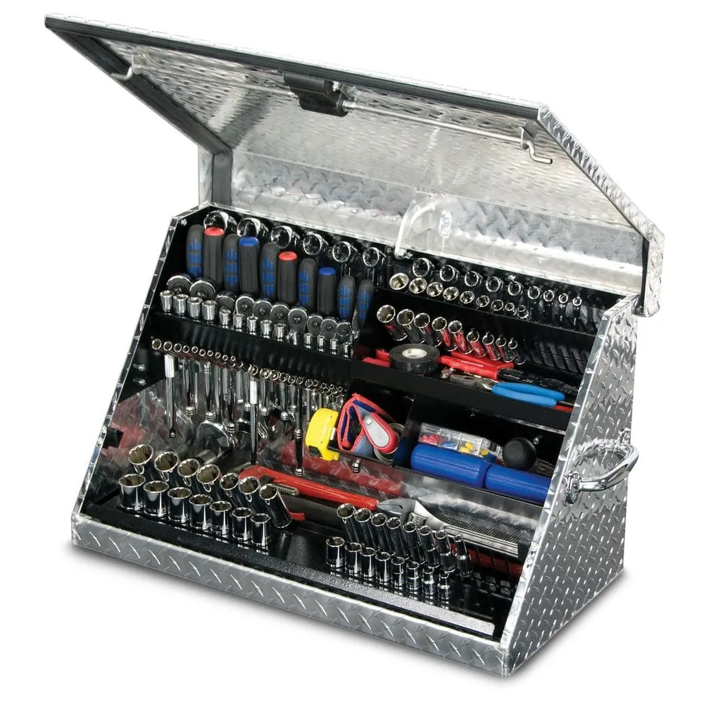 Montezuma 31 in. W x 16 in. D Portable Triangle Top Tool Chest for Sockets, Wrenches and Screwdrivers in Aluminum, photo 2 of 14
