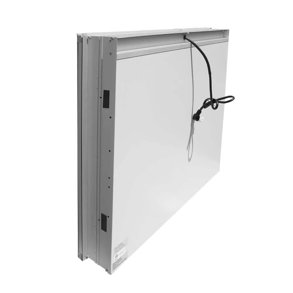 WELLFOR 30 in. W x 30 in. H Rectangular Aluminum Recessed or Surface Mount Medicine Cabinet with Mirror and Lighted,Double Doors, photo 4 of 13
