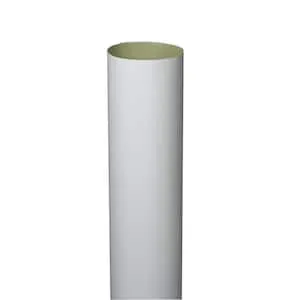Aluminum Round Downspout White 3 in × 10 ft
