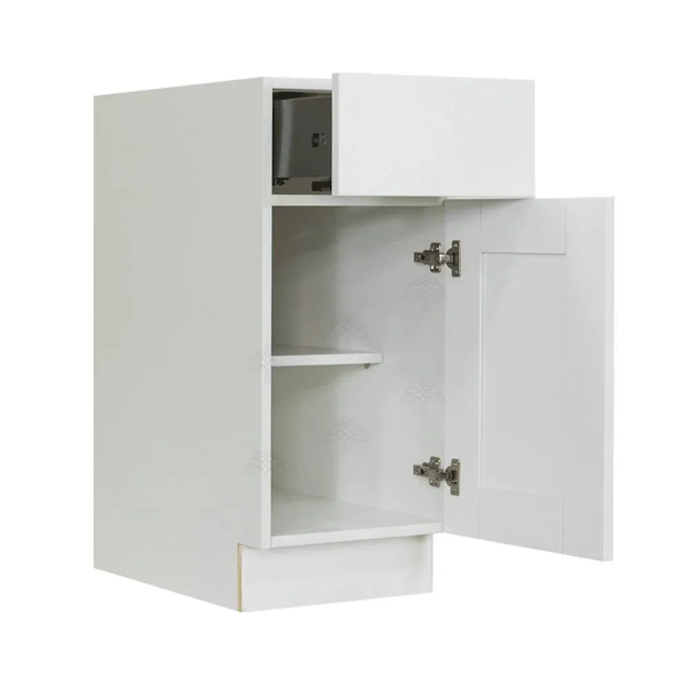 LIFEART CABINETRY Anchester Assembled 12x34.5x24 in. Base Cabinet with 1 Door and 1 Drawer in Classic White, photo 3 of 7