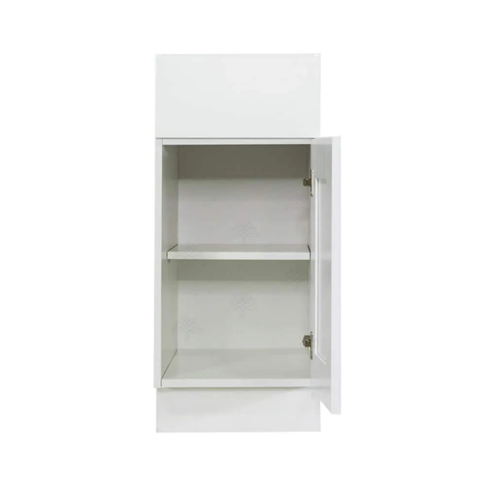 LIFEART CABINETRY Anchester Assembled 12x34.5x24 in. Base Cabinet with 1 Door and 1 Drawer in Classic White, photo 2 of 7