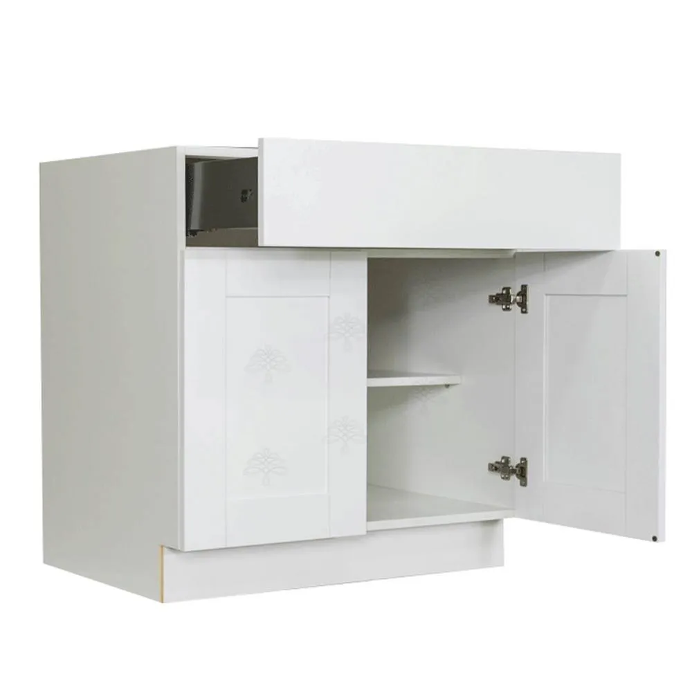 LIFEART CABINETRY Anchester Assembled 24 in. x 34.5 in. x 24 in. Base Cabinet with 2-Door and 1-Drawer in Classic White, photo 3 of 7