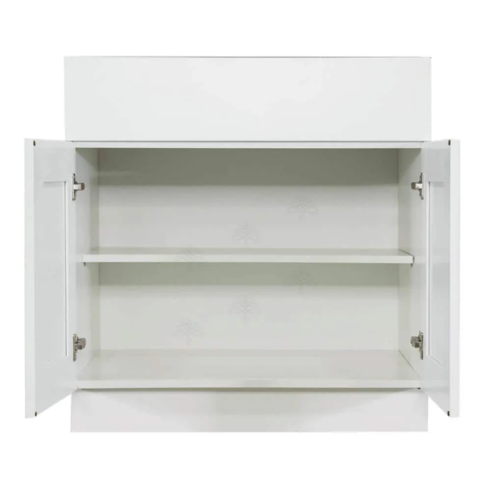 LIFEART CABINETRY Anchester Assembled 27 in. x 34.5 in. x 24 in. Base Cabinet with 2-Door and 1-Drawer in Classic White, photo 3 of 8