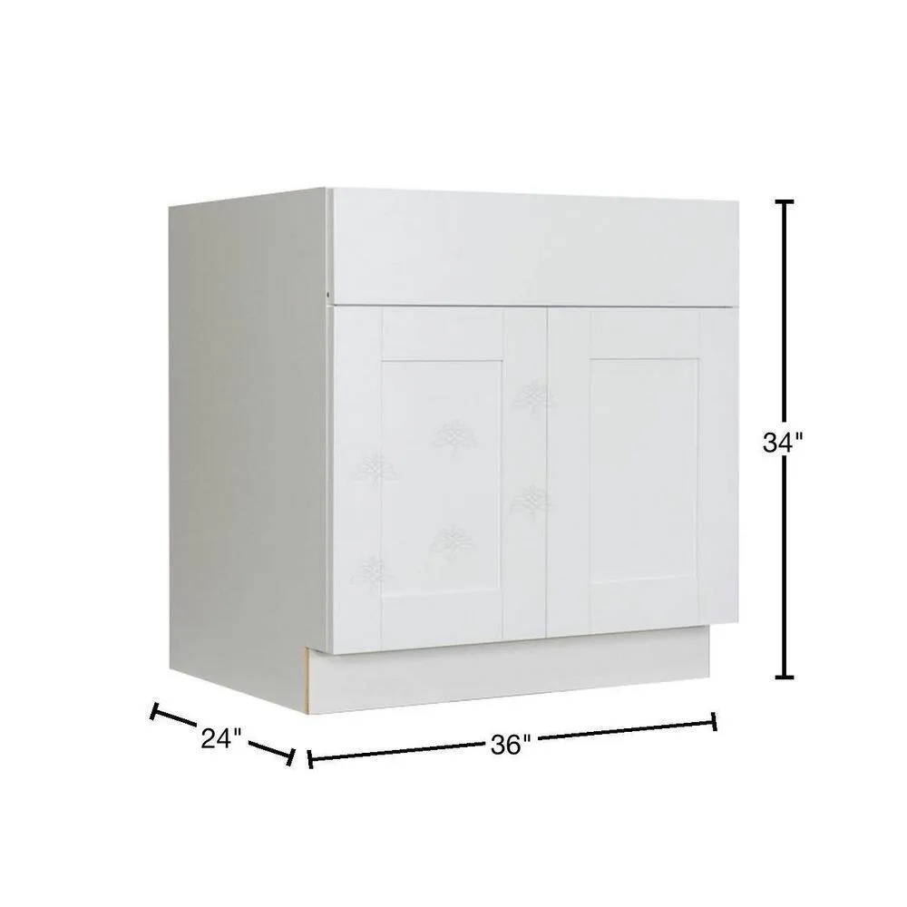 LIFEART CABINETRY Anchester Assembled 36x34.5x24 in. Base Cabinet with 2-Door and 1-Drawer in Classic White, photo 2 of 8