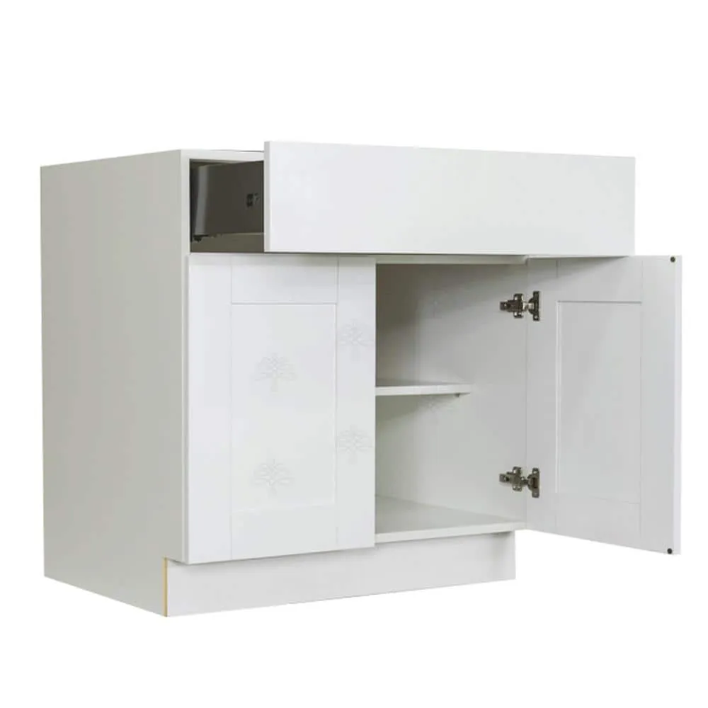 LIFEART CABINETRY Anchester Assembled 42 in. x 34.5 in. x 24 in. Base Cabinet with 2-Door and 1-Drawer in Classic White, photo 4 of 8