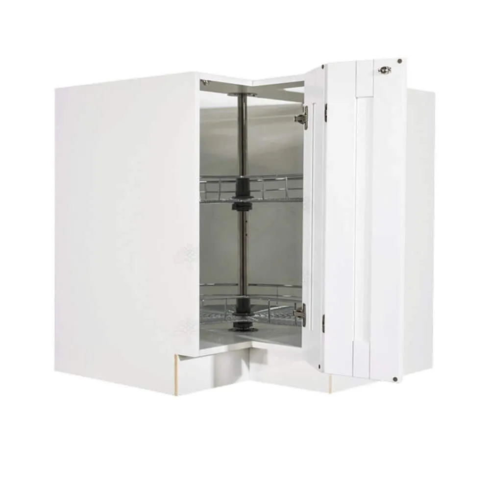 LIFEART CABINETRY Anchester White Plywood Shaker Stock Assembled Lazy Susan Kitchen Cabinet (36 in. W x 34.5 in. H x 24 in. D), photo 3 of 9