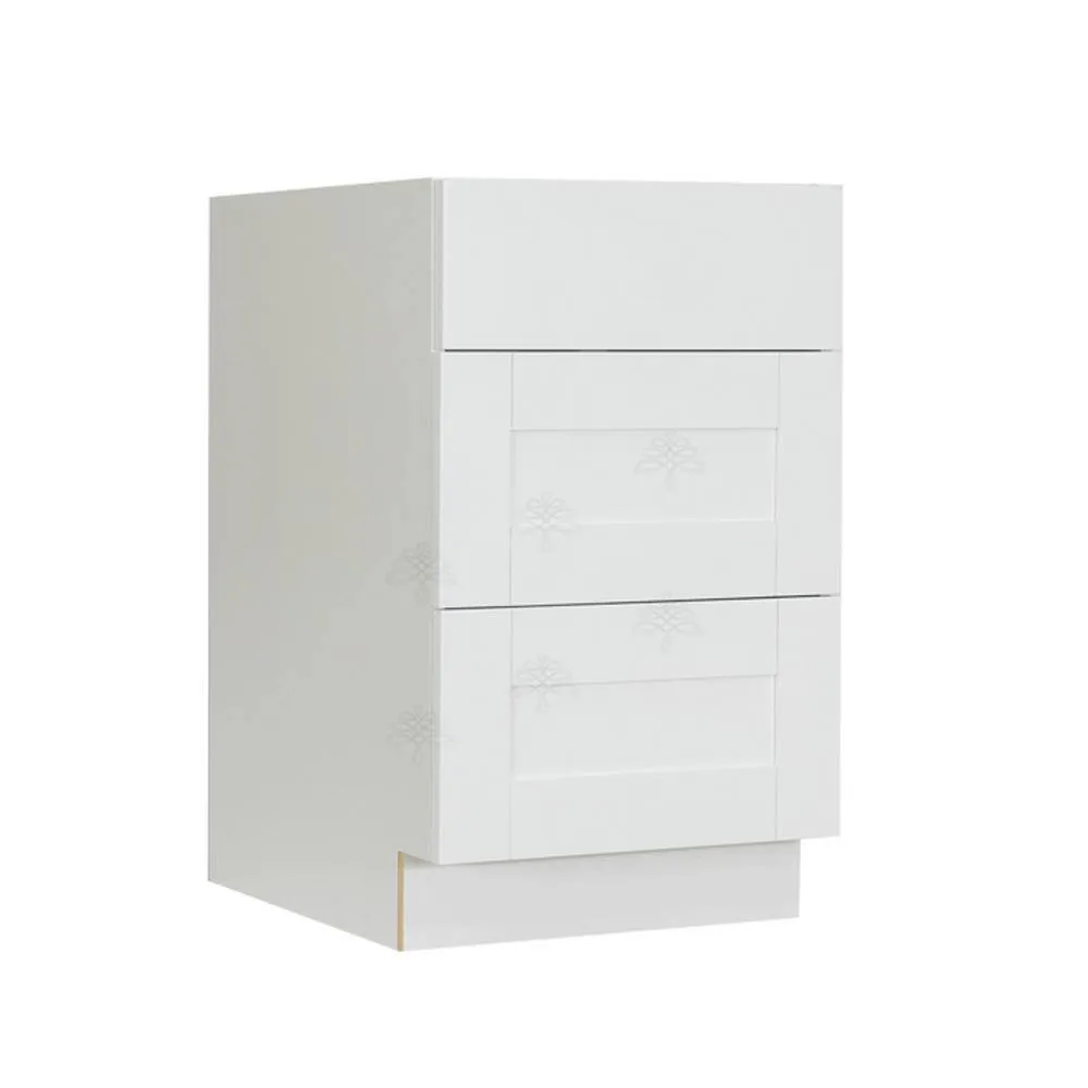 LIFEART CABINETRY Anchester Assembled 18x34.5x24 in. Base Cabinet with 3 Drawers in Classic White, photo 3 of 8
