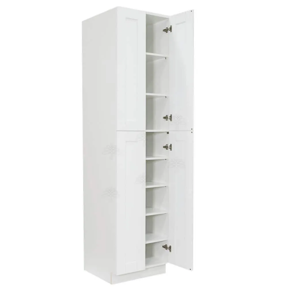 LIFEART CABINETRY Anchester White Plywood Shaker Stock Assembled Tall Pantry Kitchen Cabinet (24 in. W x 96 in. H x 24 in. D), photo 3 of 7